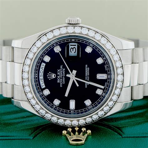 rolex presidential gold black face|rolex presidential 41mm white gold.